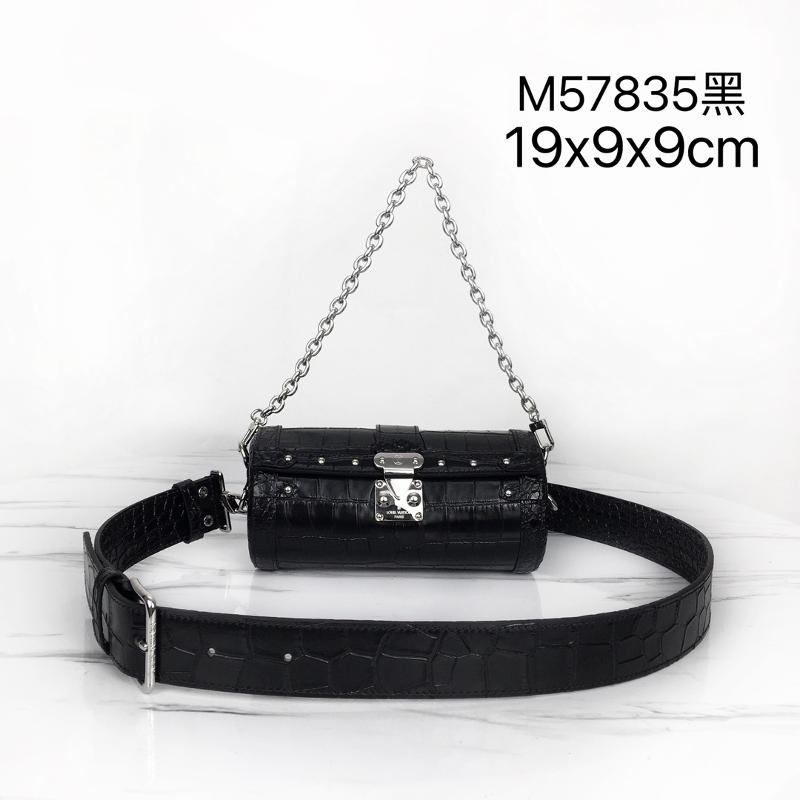 LV Handbags Clutches M57835 Crocodile Black